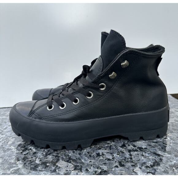 Converse Gore-Tex Chuck Taylor All Star 566155C Women’s SZ 8 Black Leather High - Picture 3 of 12